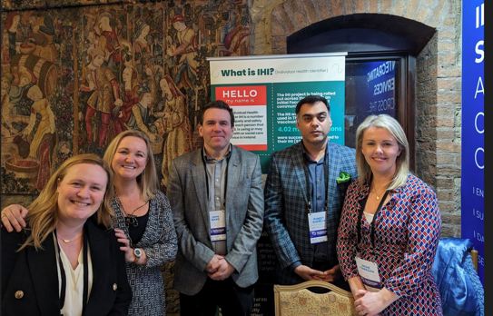 Group Photo Photographed LtoR: Siobhan O’ Toole, IHI Operations Lead; Maria McCann, Director of Identity Managment Service; John Ward, Chief Technology & Transformation Officer, eHealth Ireland and HSE; Puneet Kukreja, Chief Information Security Officer, eHealth Ireland and HSE; and Irene Finnegan, Health Identifier Service Business Consumer Engagement Lead.