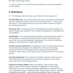 Terminology Server End User Agreement